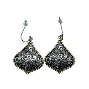 NEW REAL SIMPLE drop dangle open mesh pattern gold and silver fashion ea…